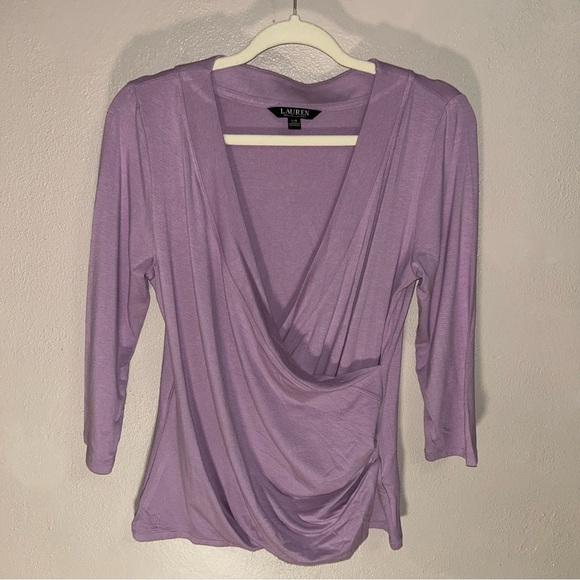 Ralph Lauren Tops - Ralph Lauren Lavender Drape Blouse